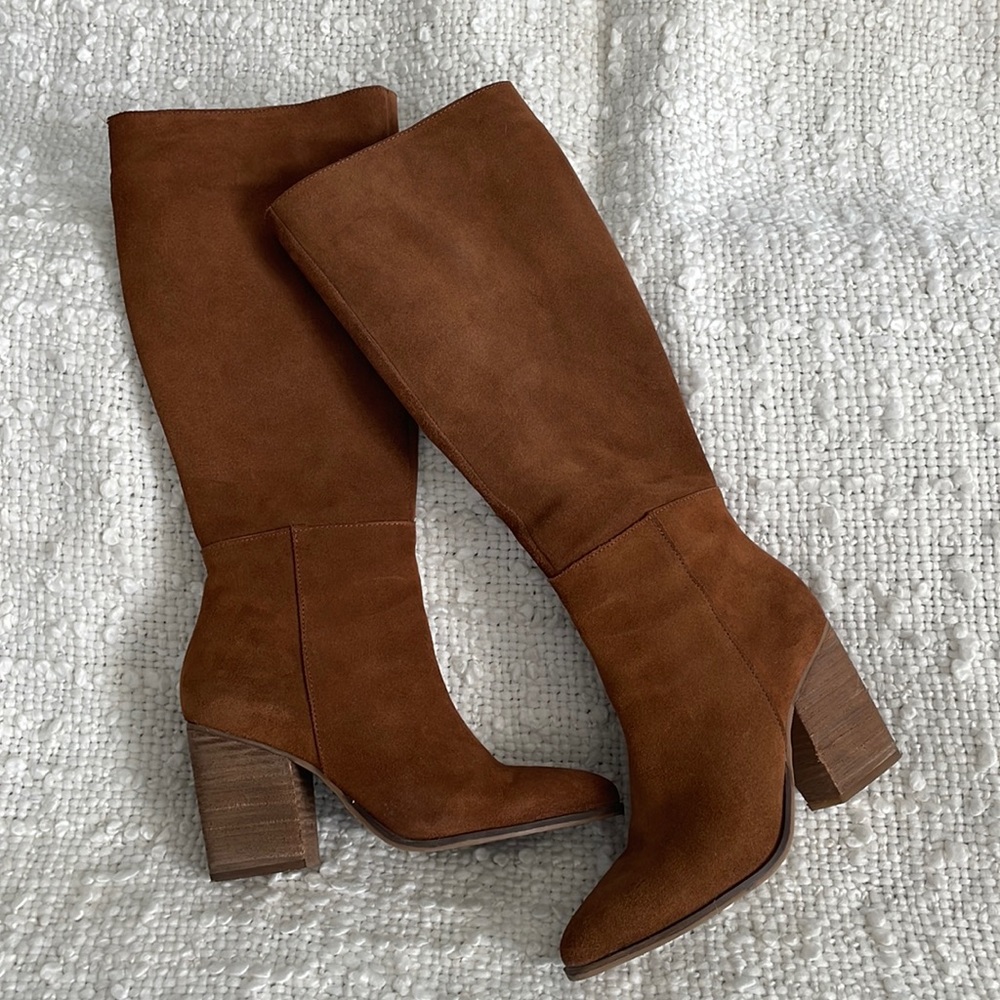 Steve Madden Letty Suede knee high boots in cognac